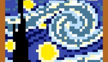 Pixel Art The Starry Night