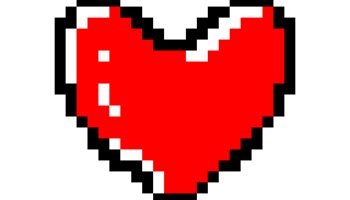 pixel bentuk love merah abstrak