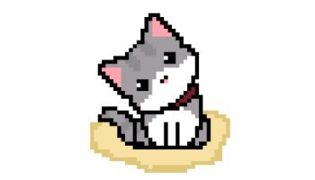 Pixel Cat on the Sand