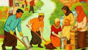 Poster Gotong Royong di Masyarakat
