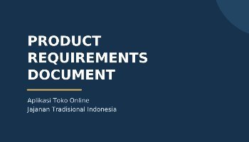 PRD - PDF Dokumen toko online jajan tradhisional