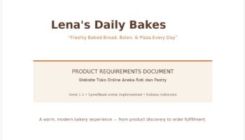 PRD Toko Online  Lena's Daily Bakes