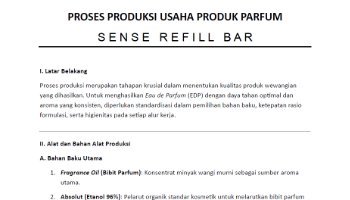 Proses Produksi Usaha Parfum SENSE REFILL BAR