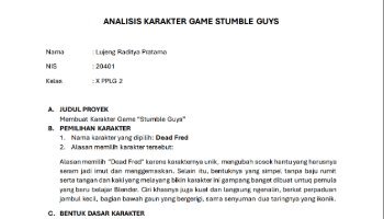 PSAT – Laporan Singkat Pembuatan Karakter Game