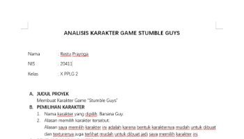 PSAT - Laporan Singkat Pembuatan Karakter Game Stumble Guys