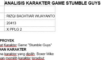 PSAT - Laporan Singkat Pembuatan Karakter Game Stumble Guys