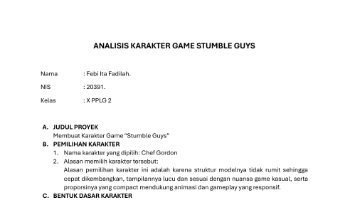 PSAT - Laporan Singkat Pembuatan Karakter Game Stumble Guys