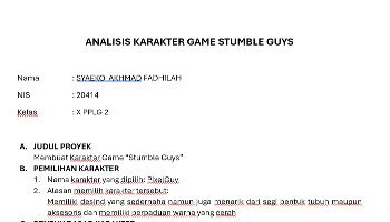 PSAT - Laporan Singkat Pembuatan Karakter Game Stumble Guys