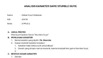 PSAT - Laporan Singkat Pembuatan Karakter Game Stumble Guys