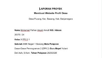 PSAT - Laporan Web Profil Desa Pucang