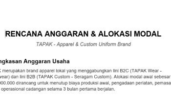 Rencana Anggaran Biaya Bussines Plan 90 Juta || PKWU