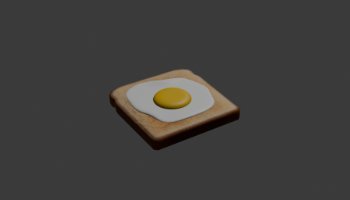 Roti dan Telur Low Poly