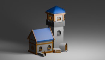 Rumah & Kastil - 3D Blender