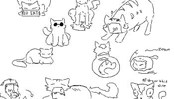 Sketch Beberapa Kucing Untuk Seru Seruan