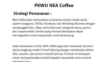 Strategis Pemasaran PKWU NEA Coffee