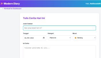 TUGAS WEBSITE MEMBUAT DIARY MODERN