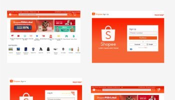 UI/UX Aplikasi Shopee dengan frame desktop