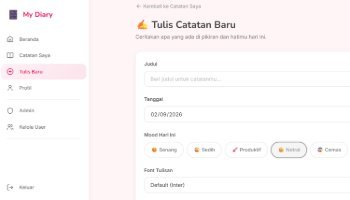 Web Diary Catatan Harian Pink