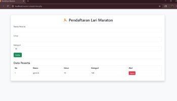 Laporan Web Maraton dan menggunakan database