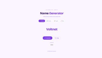 Web Name Generator - Portfolio #82