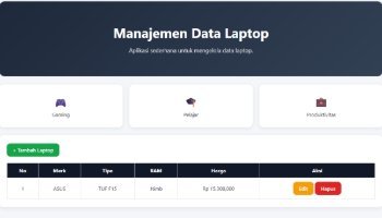 Website Sistem Manajemen Data Laptop - LaptopHub