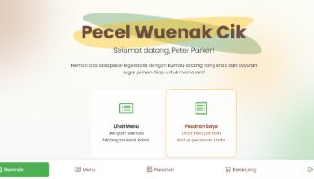 Website toko "Pecel Wuenak Cik"
